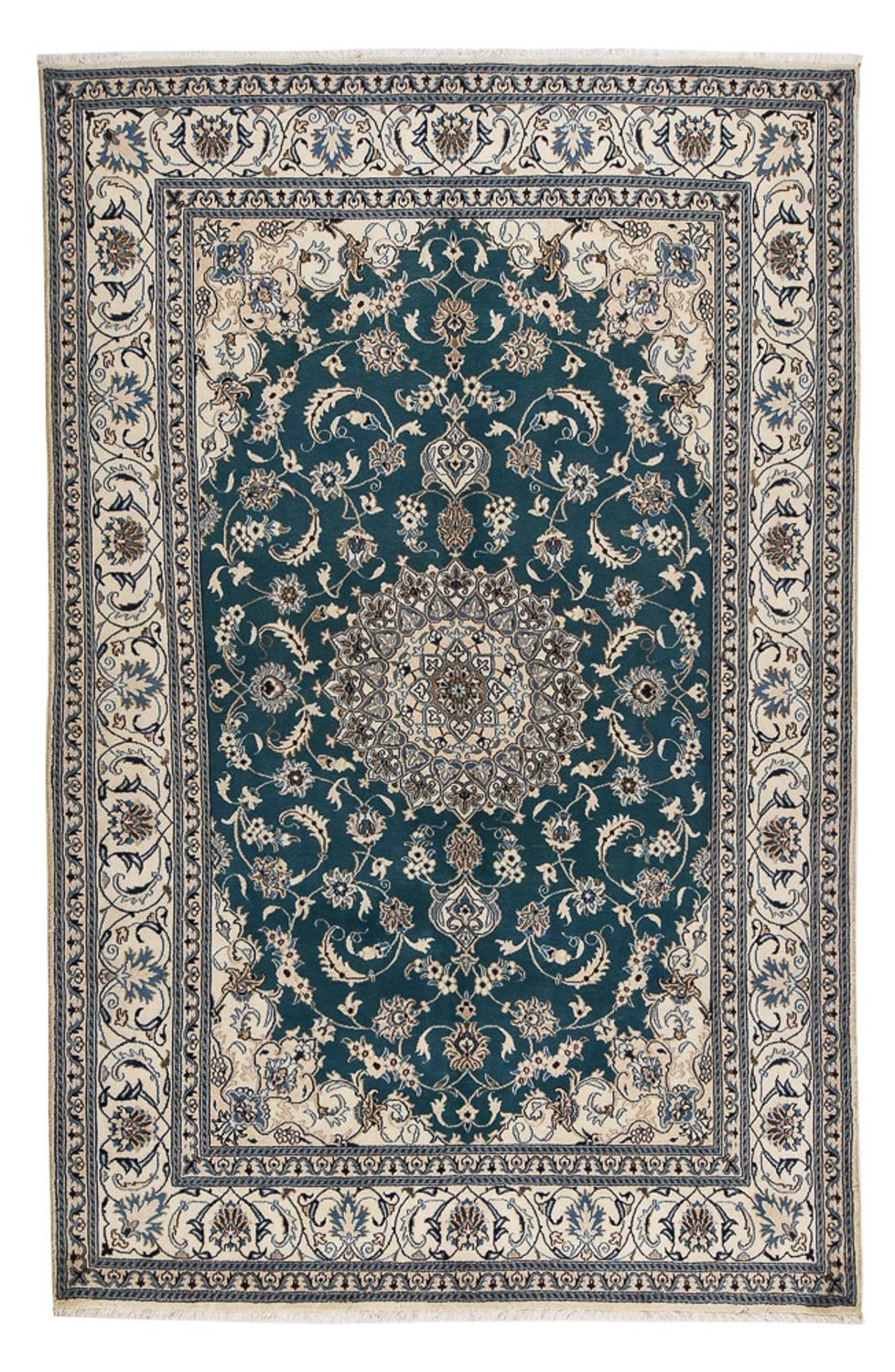 Alfombra persa - Nain - 302 x 195 cm - verde