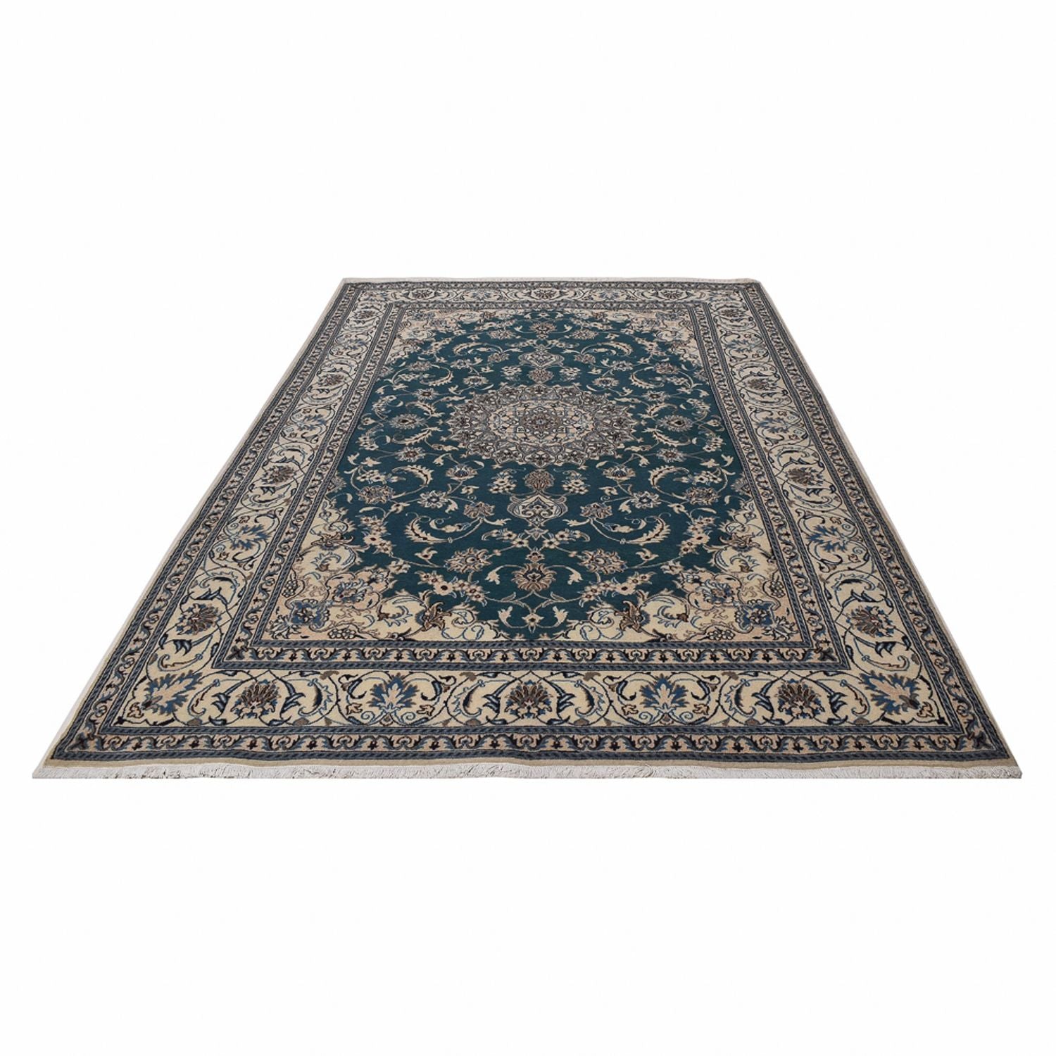 Alfombra persa - Nain - 302 x 195 cm - verde