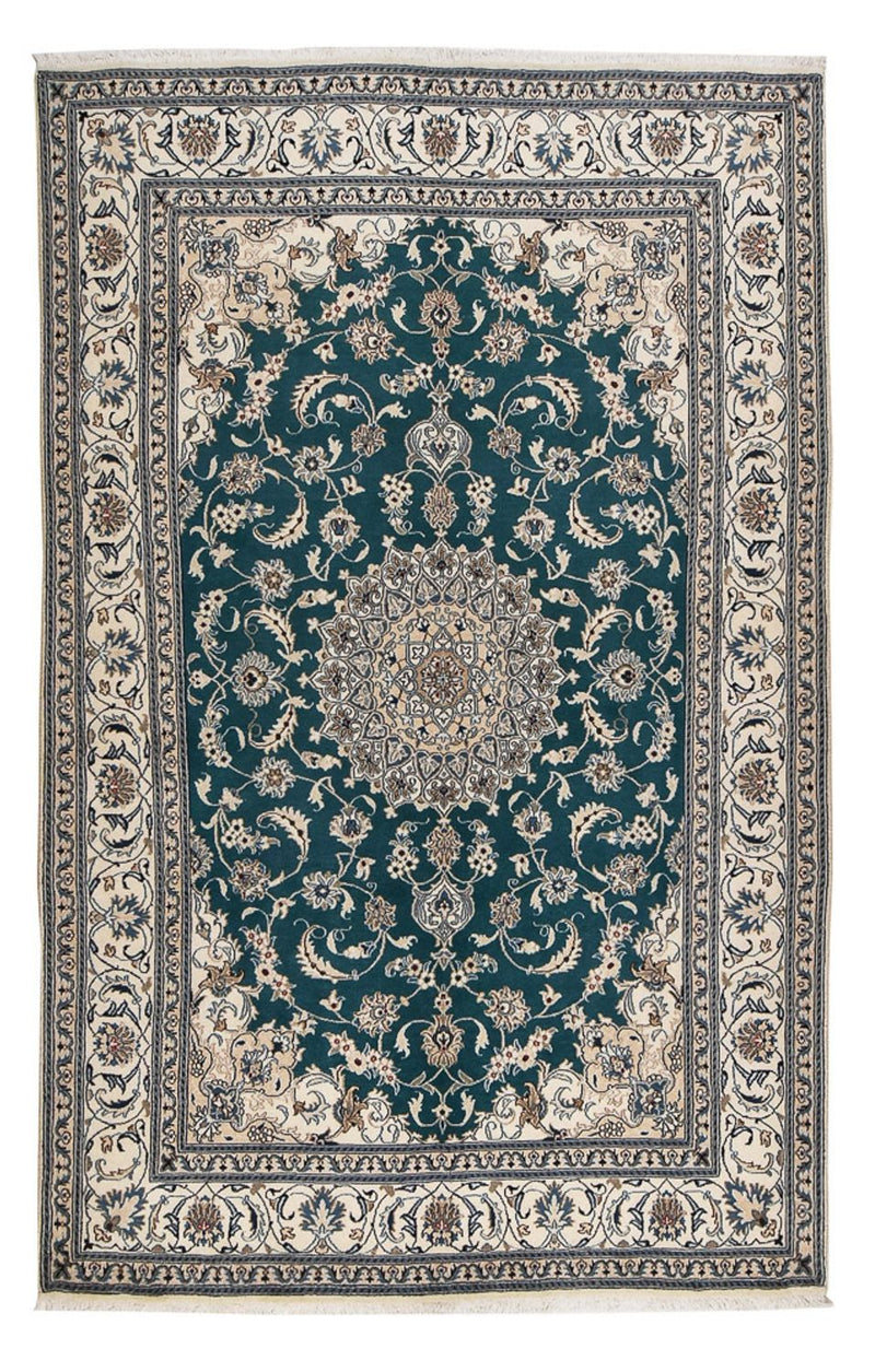Alfombra persa - Nain - 305 x 194 cm - verde