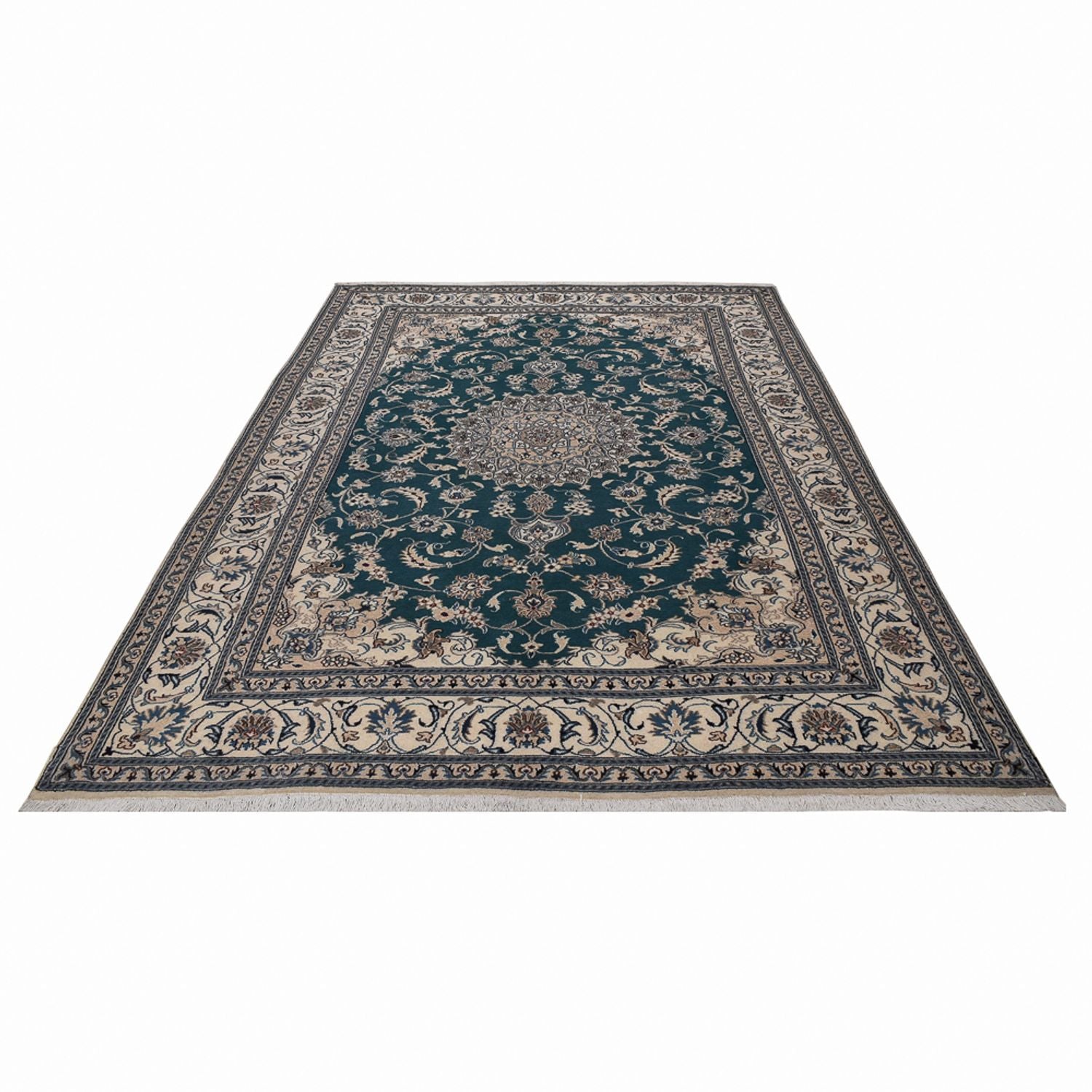 Alfombra persa - Nain - 305 x 194 cm - verde
