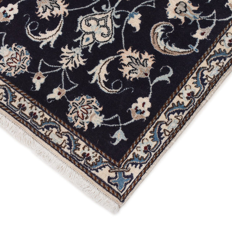 Alfombra persa - Nain - 138 x 66 cm - azul oscuro
