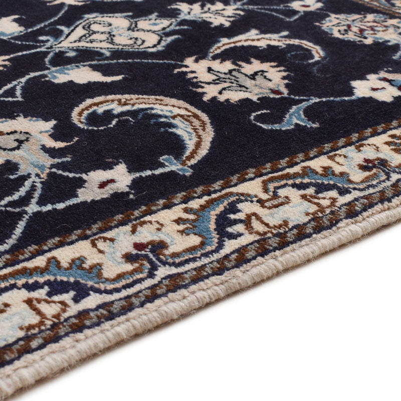 Alfombra persa - Nain - 138 x 66 cm - azul oscuro
