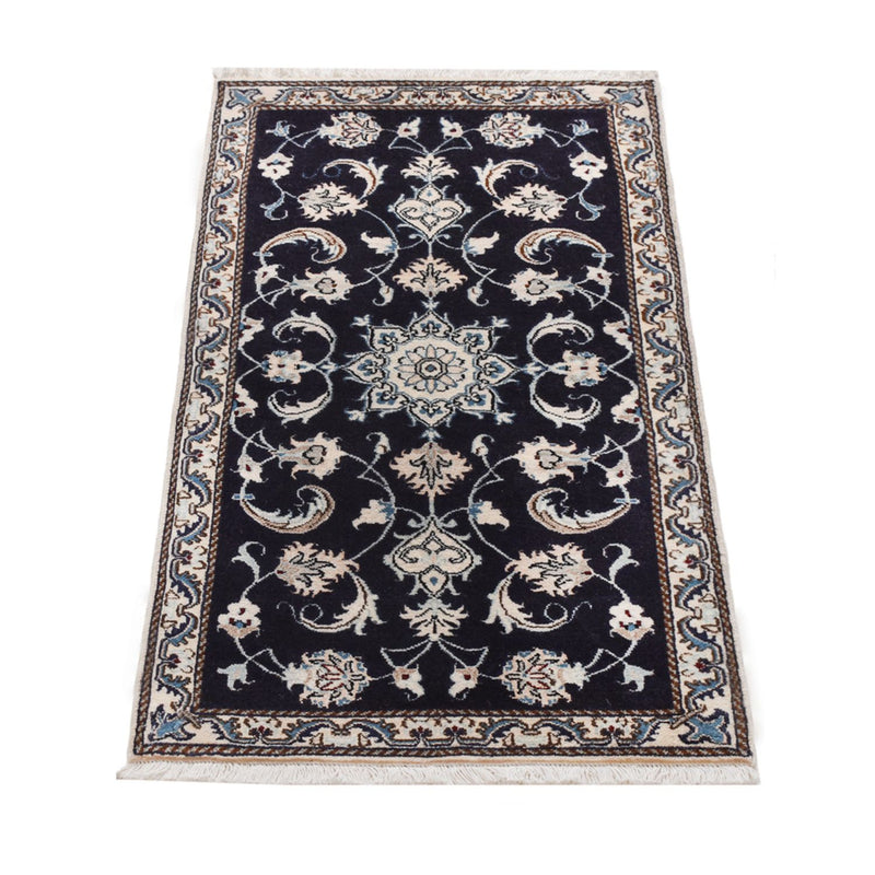 Alfombra persa - Nain - 138 x 66 cm - azul oscuro