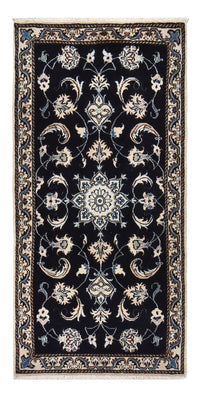 Alfombra persa - Nain - 138 x 67 cm - azul oscuro