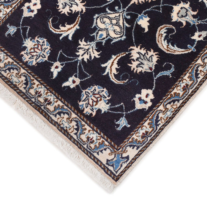 Alfombra persa - Nain - 138 x 67 cm - azul oscuro