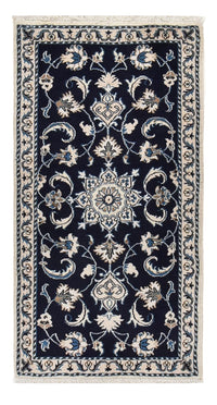 Alfombra persa - Nain - 133 x 70 cm - azul oscuro