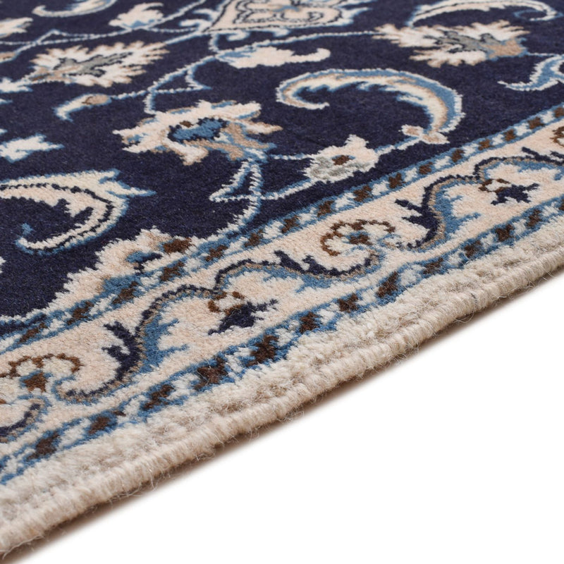 Alfombra persa - Nain - 133 x 70 cm - azul oscuro