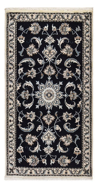 Alfombra persa - Nain - 135 x 69 cm - azul oscuro