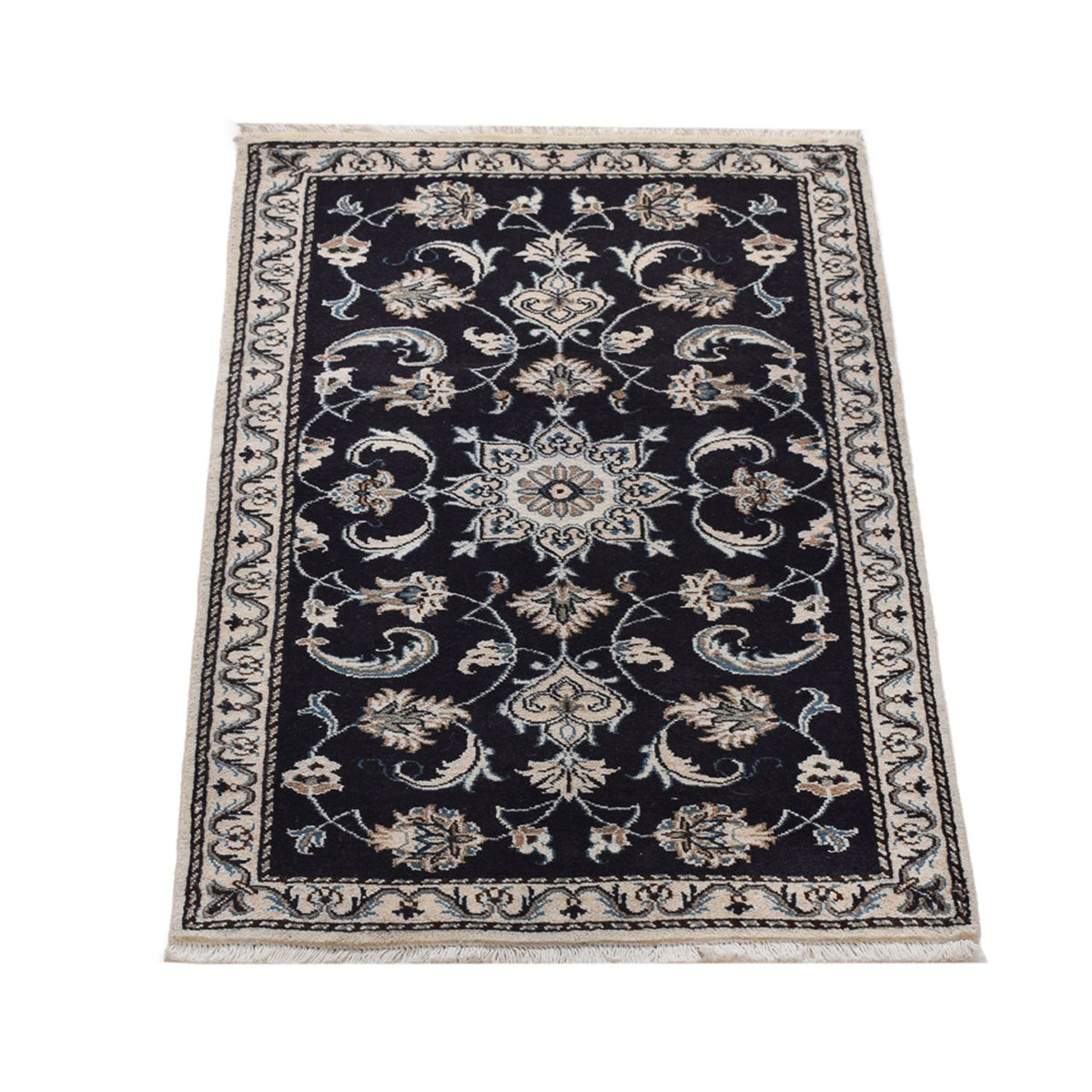 Alfombra persa - Nain - 135 x 69 cm - azul oscuro