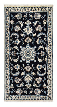 Alfombra persa - Nain - 134 x 68 cm - azul oscuro