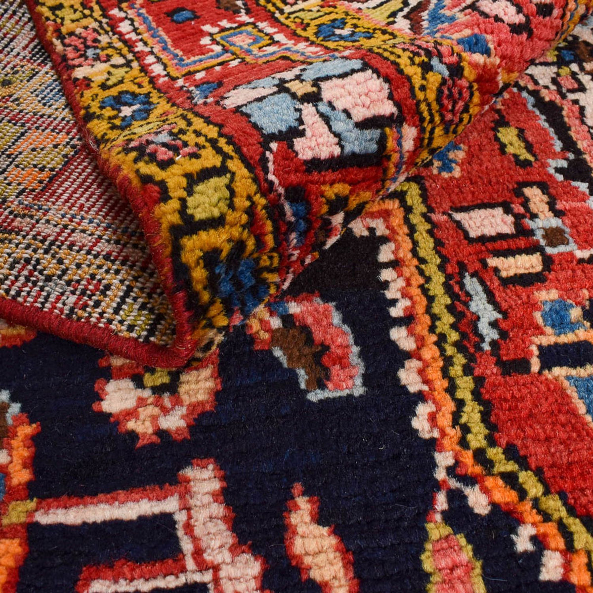 Alfombra persa - Nómada - 226 x 135 cm - azul oscuro