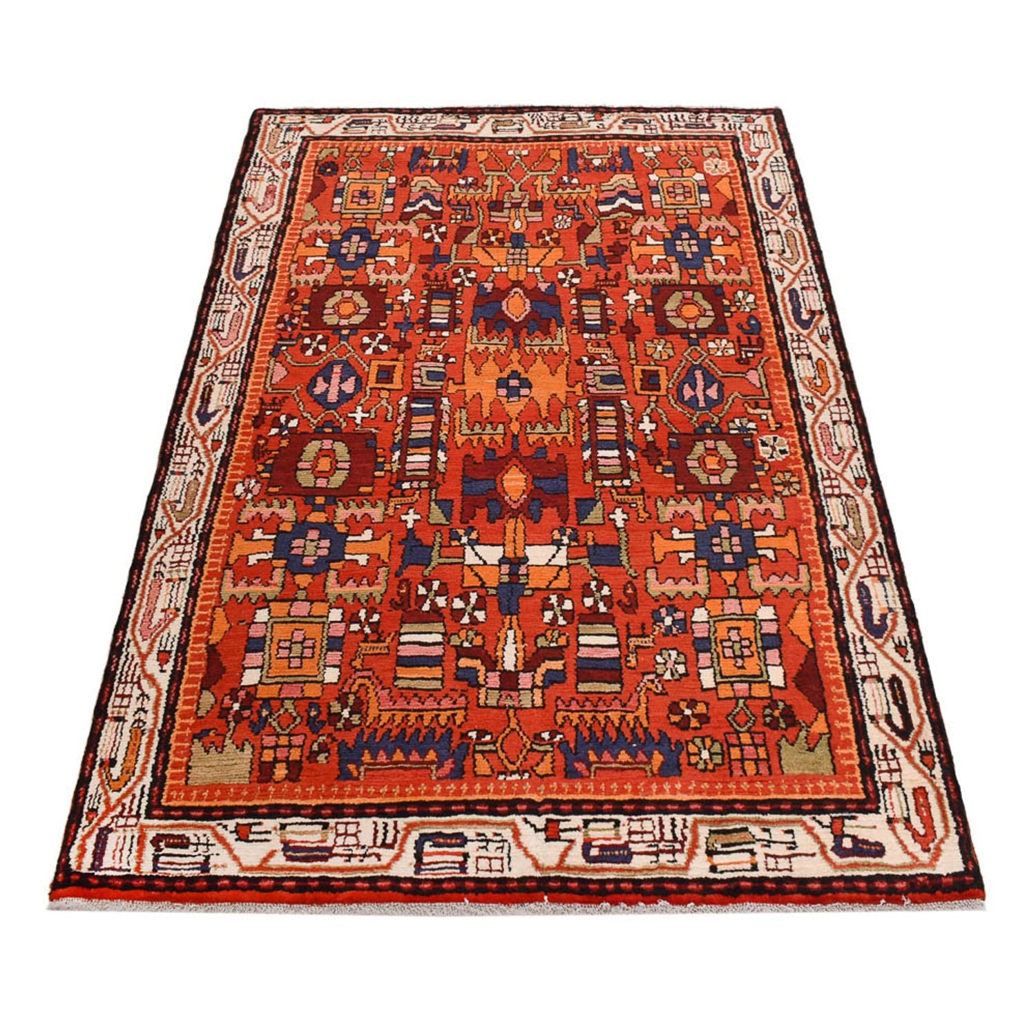 Alfombra persa - Nómada - 209 x 139 cm - multicolor