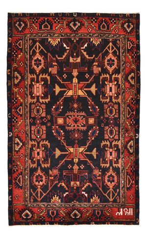 Alfombra persa - Nómada - 207 x 130 cm - azul oscuro