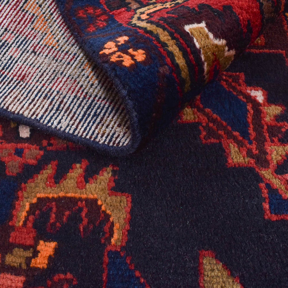 Alfombra persa - Nómada - 207 x 130 cm - azul oscuro