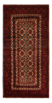 Alfombra de pasillo Alfombra Belutsch - 196 x 96 cm - rojo oscuro