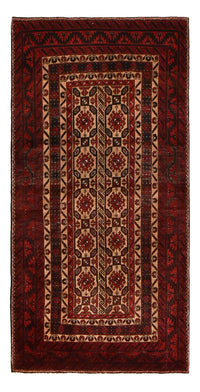 Alfombra de pasillo Alfombra Belutsch - 196 x 96 cm - rojo oscuro