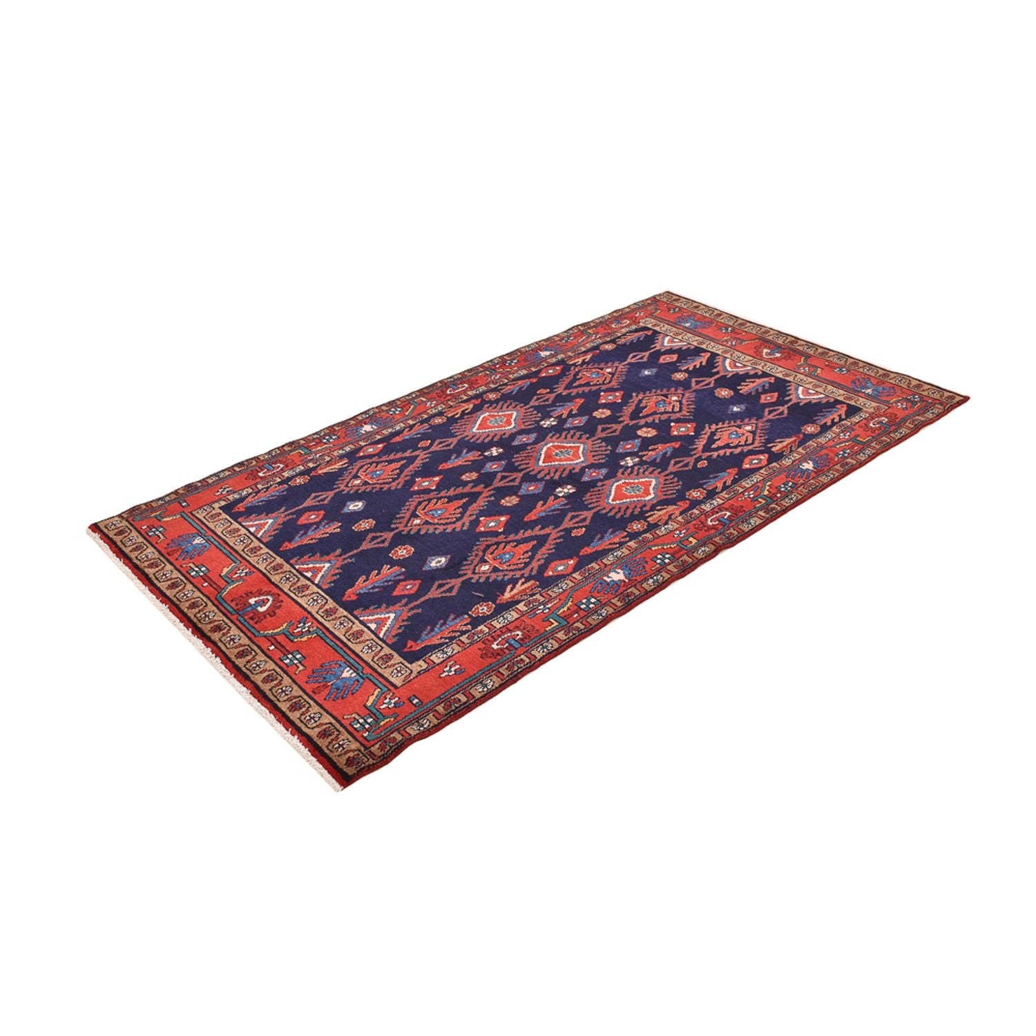 Alfombra persa - Nómada - 250 x 142 cm - azul oscuro