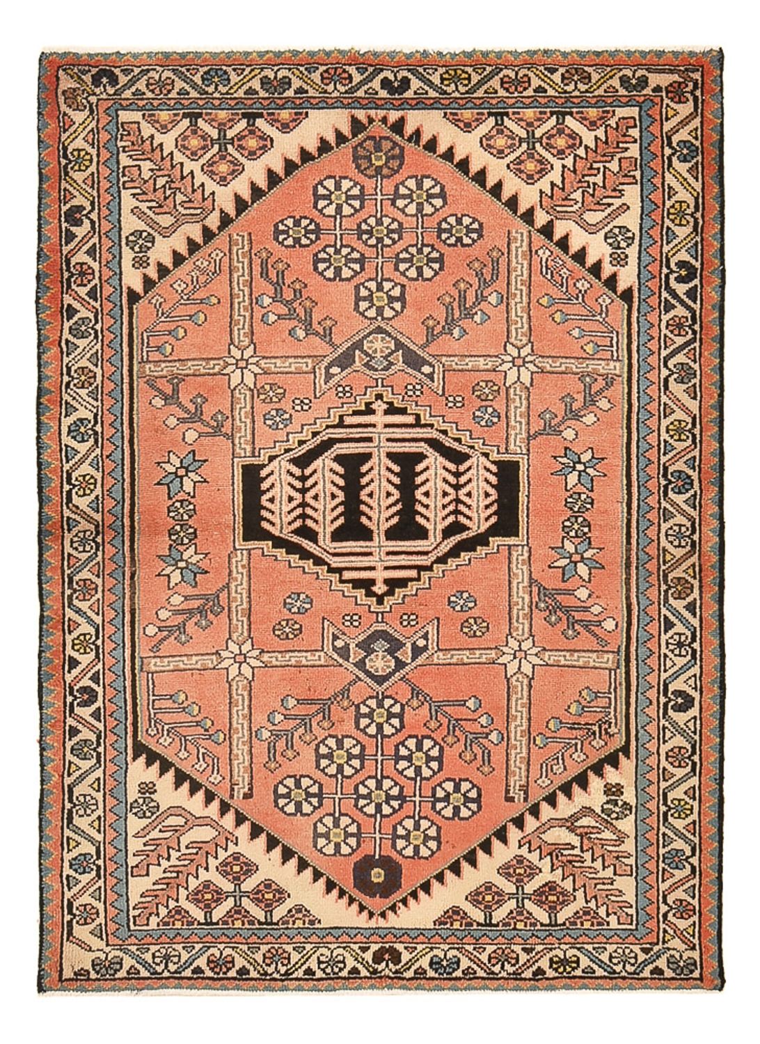 Alfombra persa - Nómada - 141 x 103 cm - rojo claro
