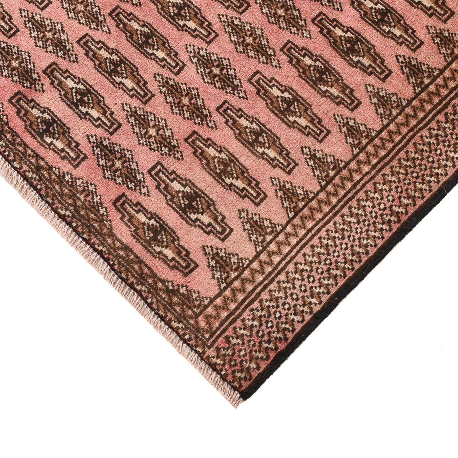 Alfombra Turkaman - 128 x 90 cm - rojo claro