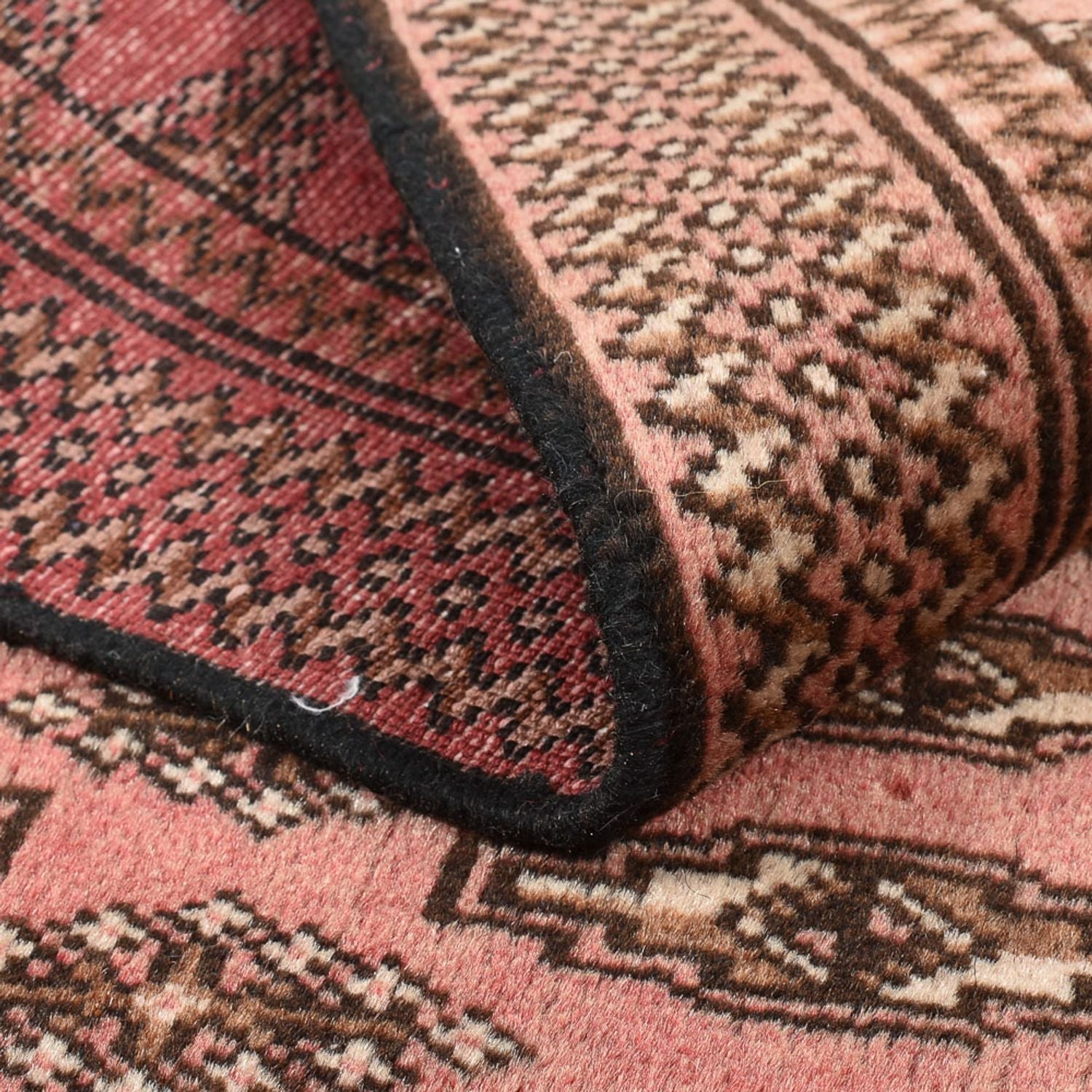Alfombra Turkaman - 128 x 90 cm - rojo claro