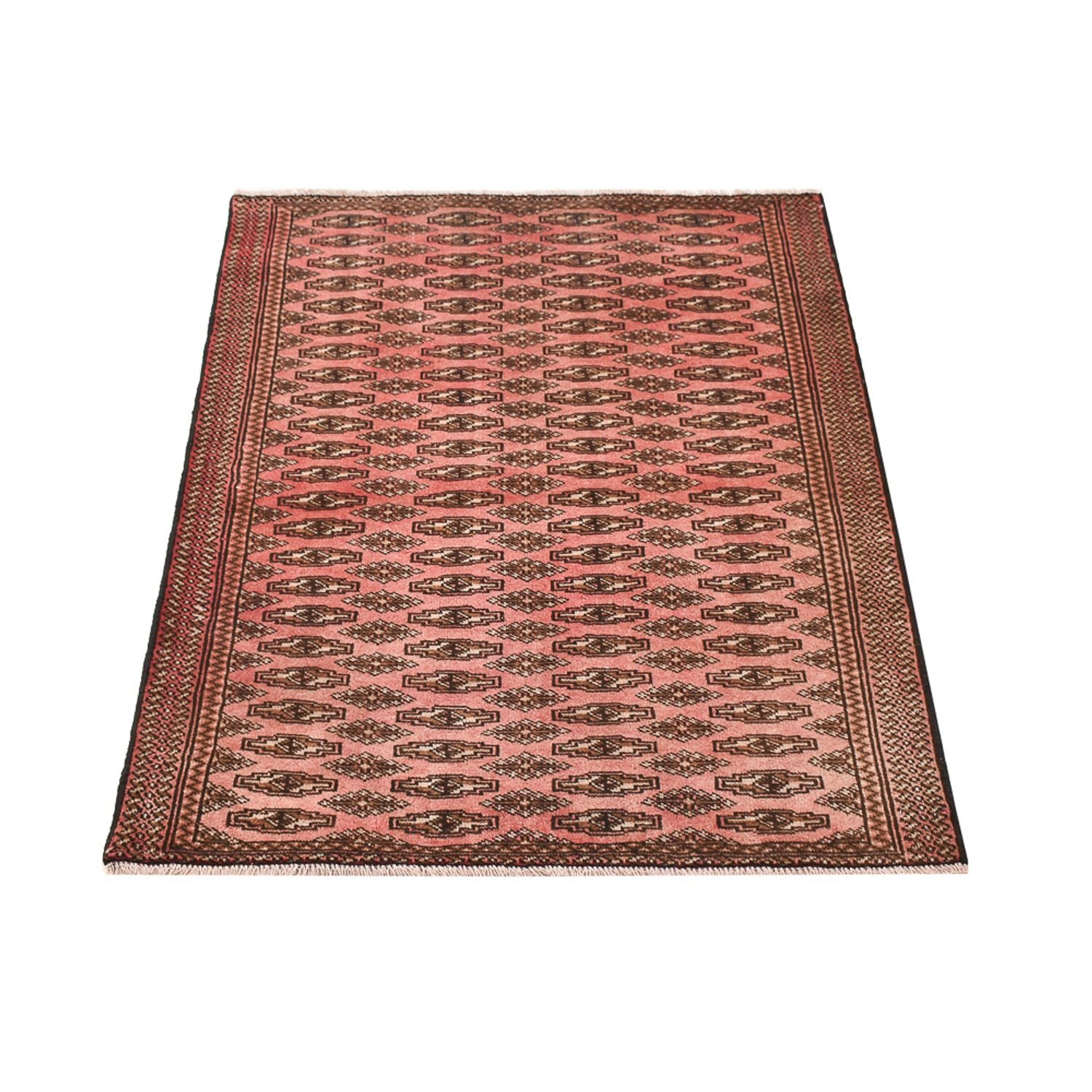 Alfombra Turkaman - 128 x 90 cm - rojo claro