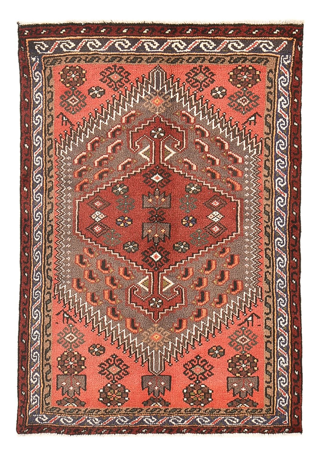 Alfombra persa - Bidjar - 136 x 96 cm - rojo claro
