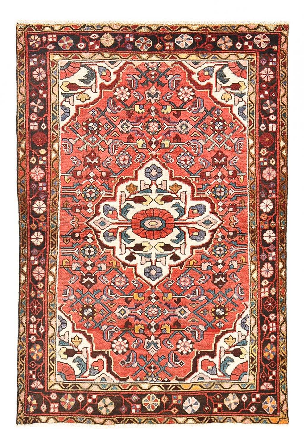 Alfombra persa - Nómada - 151 x 99 cm - rojo claro