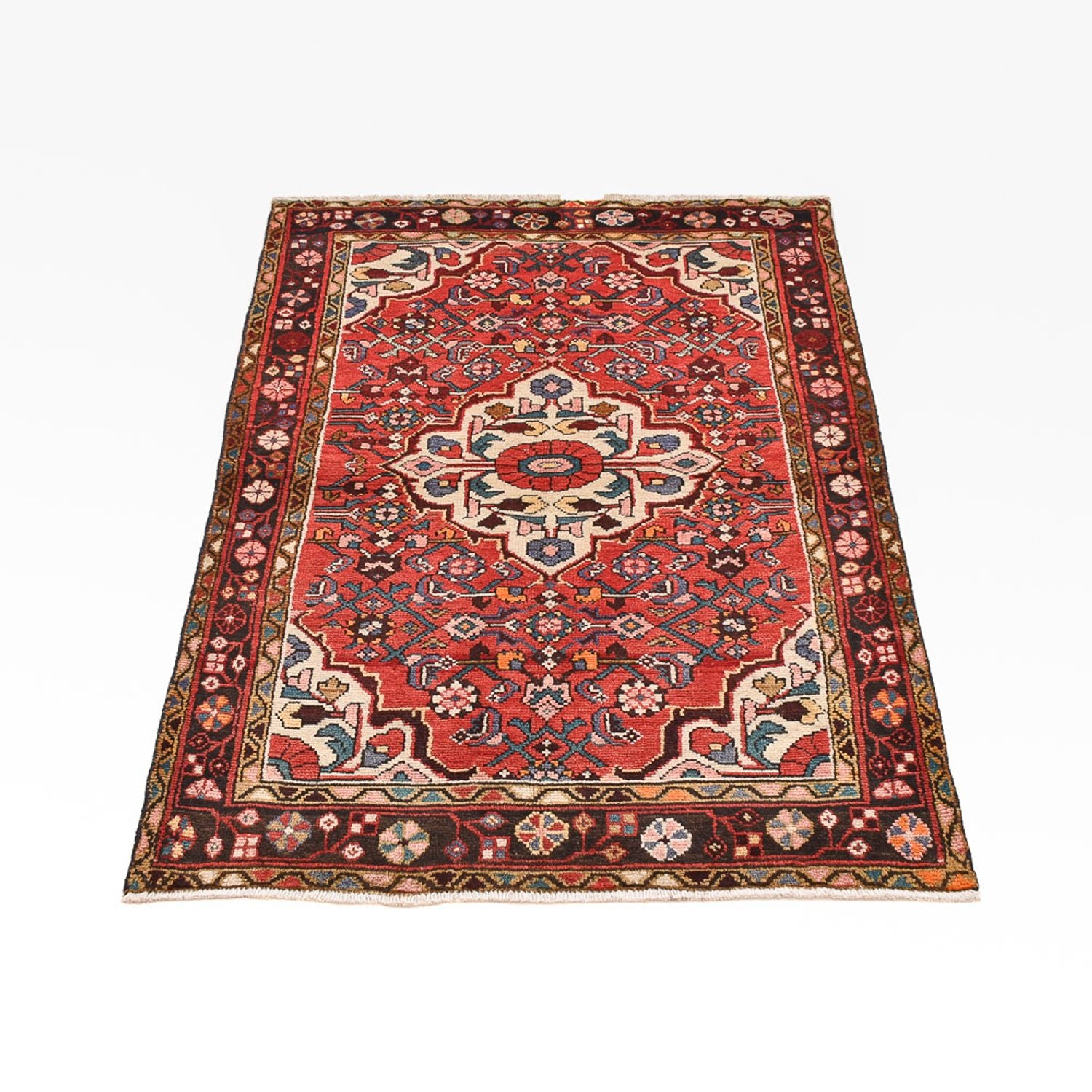 Alfombra persa - Nómada - 151 x 99 cm - rojo claro