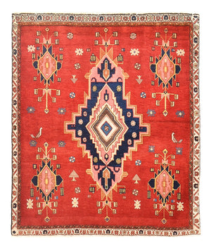 Alfombra de pasillo Alfombra persa - Nómada - 129 x 107 cm - rojo