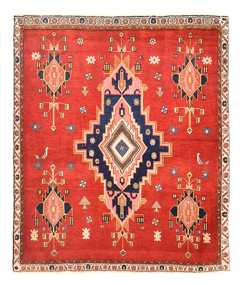 Alfombra de pasillo Alfombra persa - Nómada - 129 x 107 cm - rojo