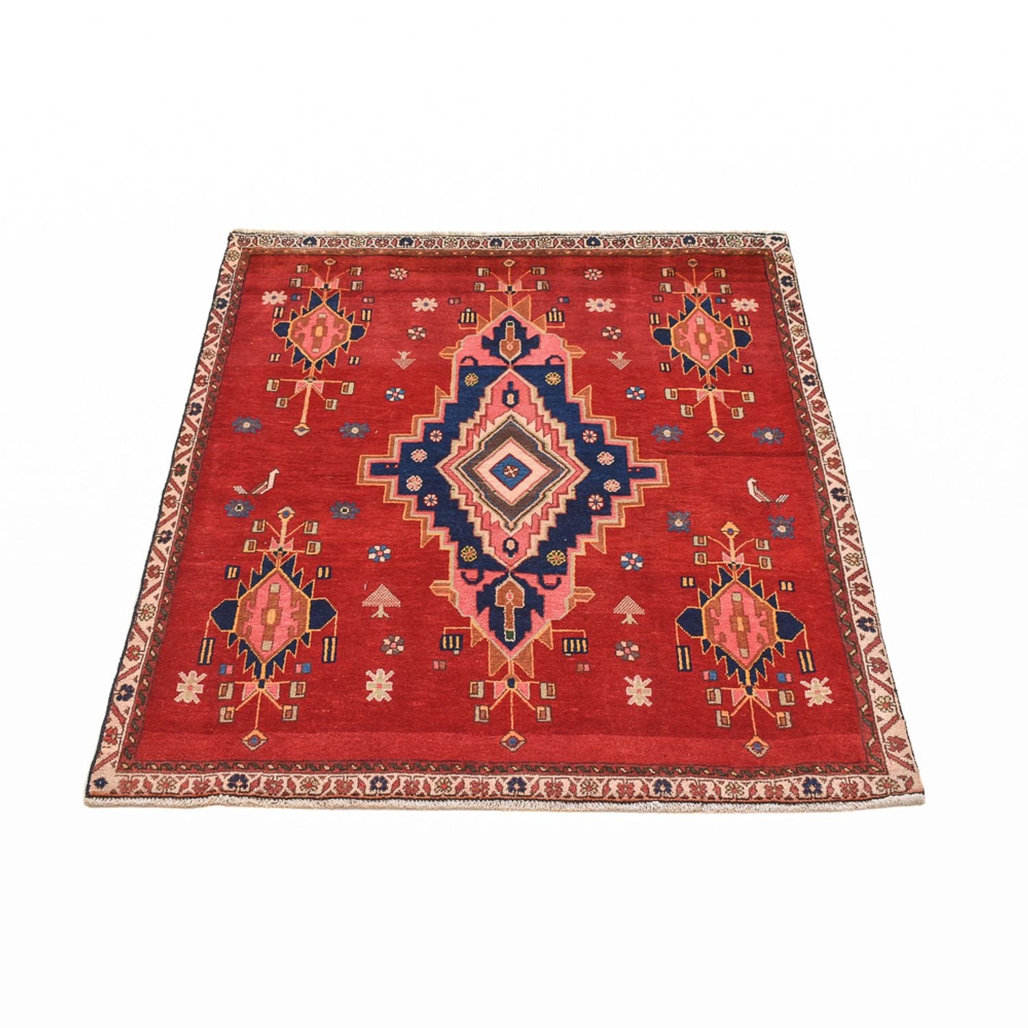 Alfombra de pasillo Alfombra persa - Nómada - 129 x 107 cm - rojo