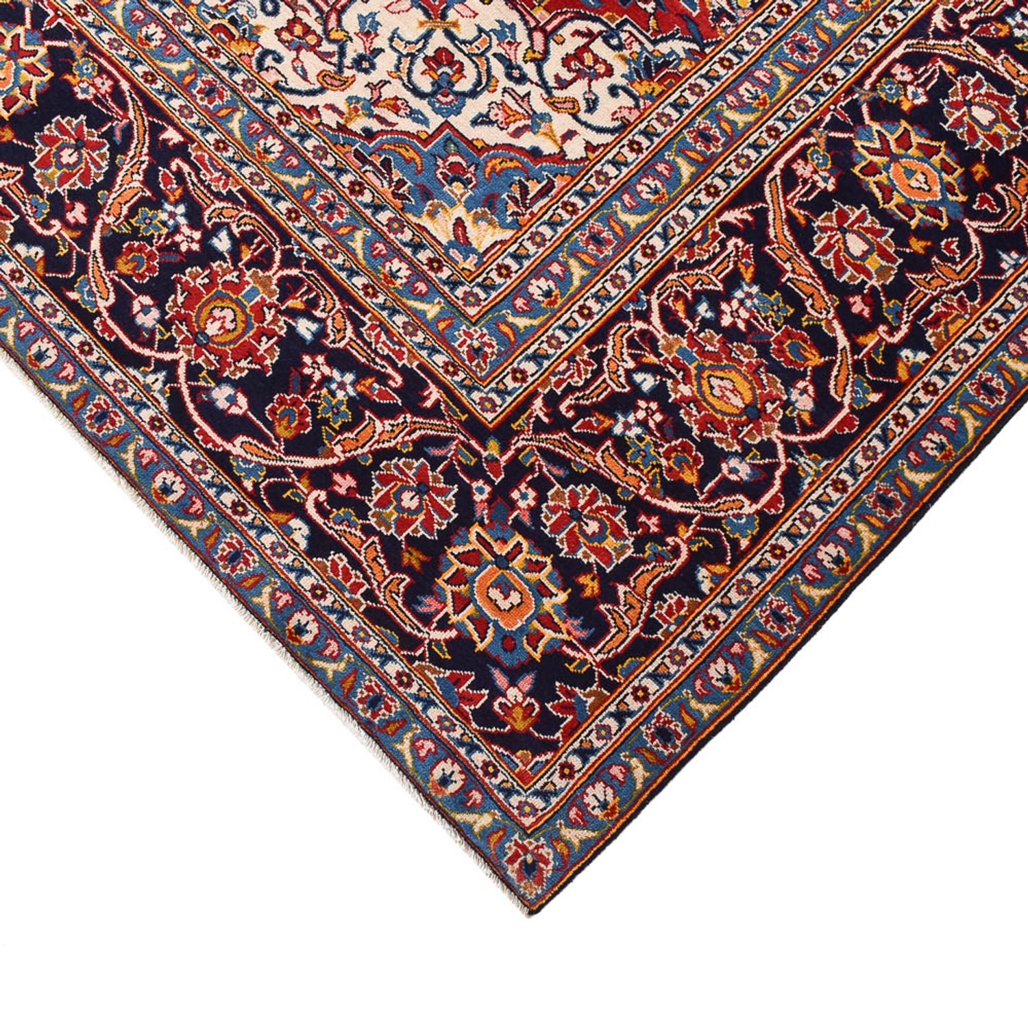 Alfombra persa - Keshan - 381 x 292 cm - azul oscuro