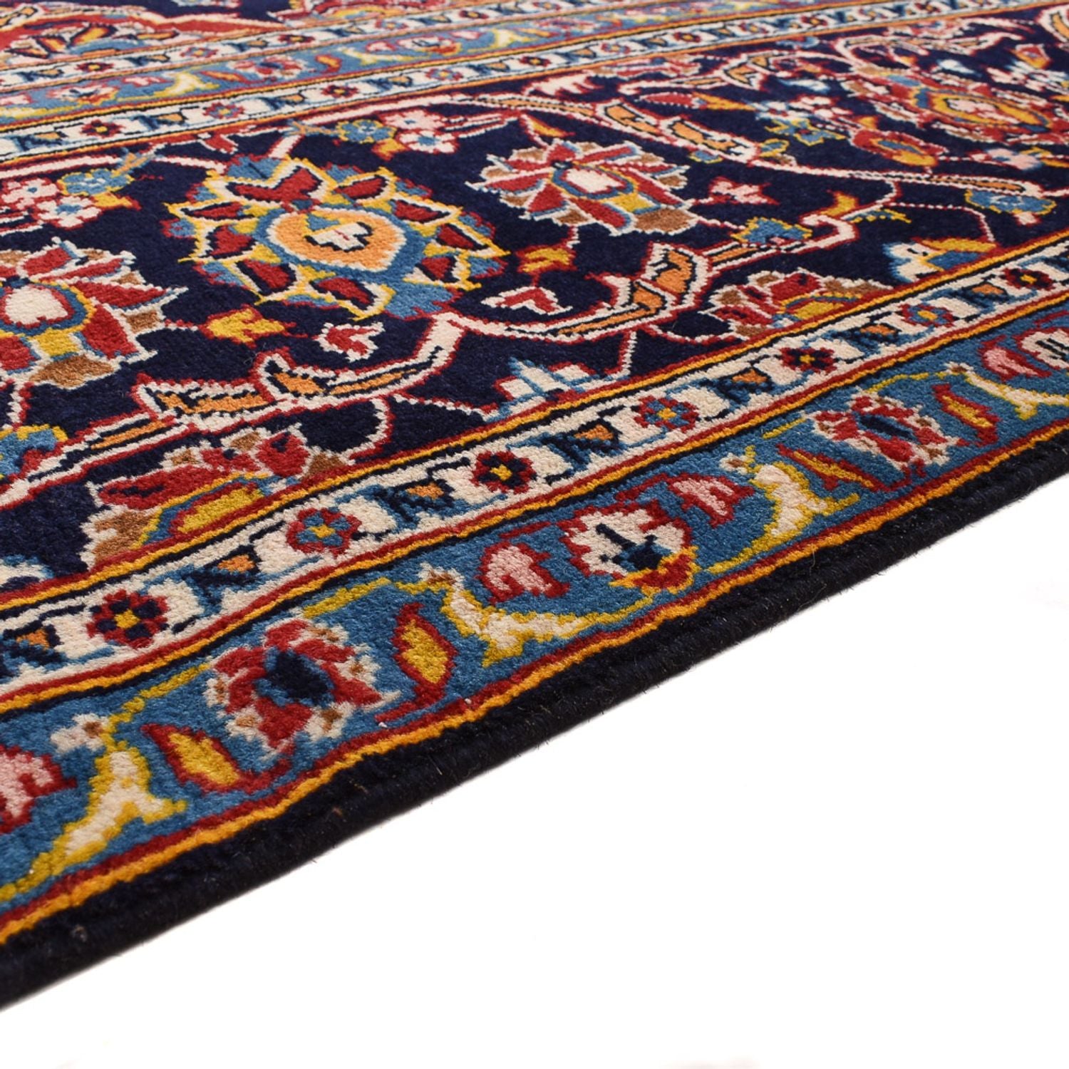Alfombra persa - Keshan - 381 x 292 cm - azul oscuro