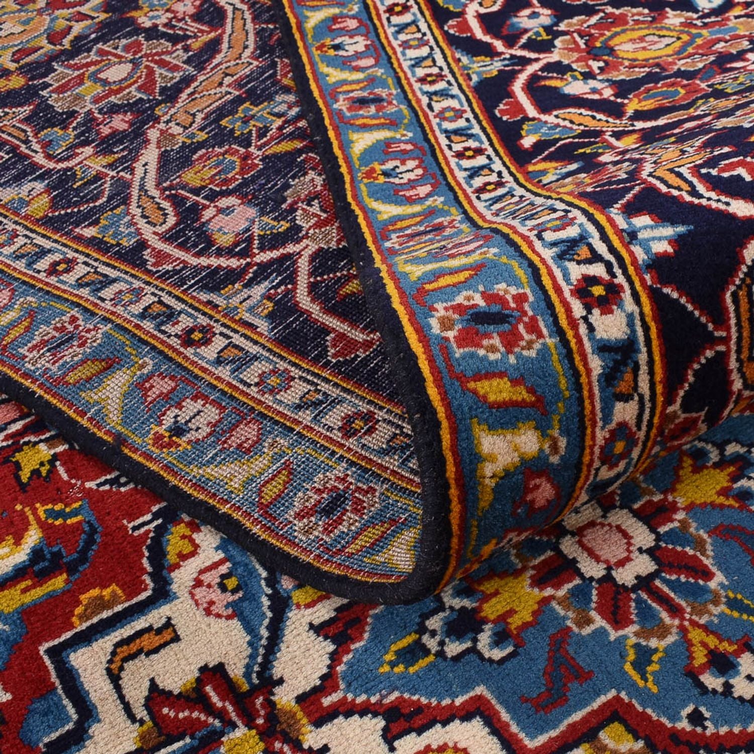 Alfombra persa - Keshan - 381 x 292 cm - azul oscuro