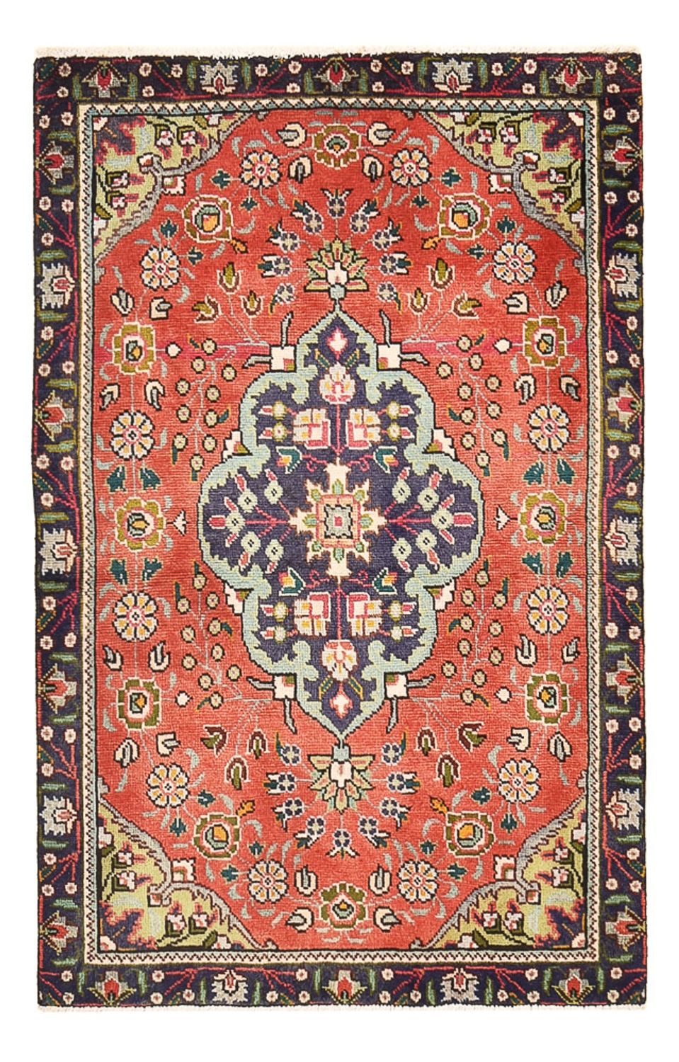 Alfombra persa - Tabriz - 139 x 90 cm - rojo claro