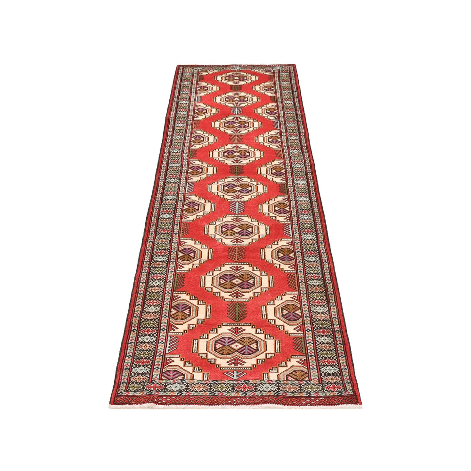Alfombra de pasillo Alfombra Turkaman - 283 x 85 cm - rojo