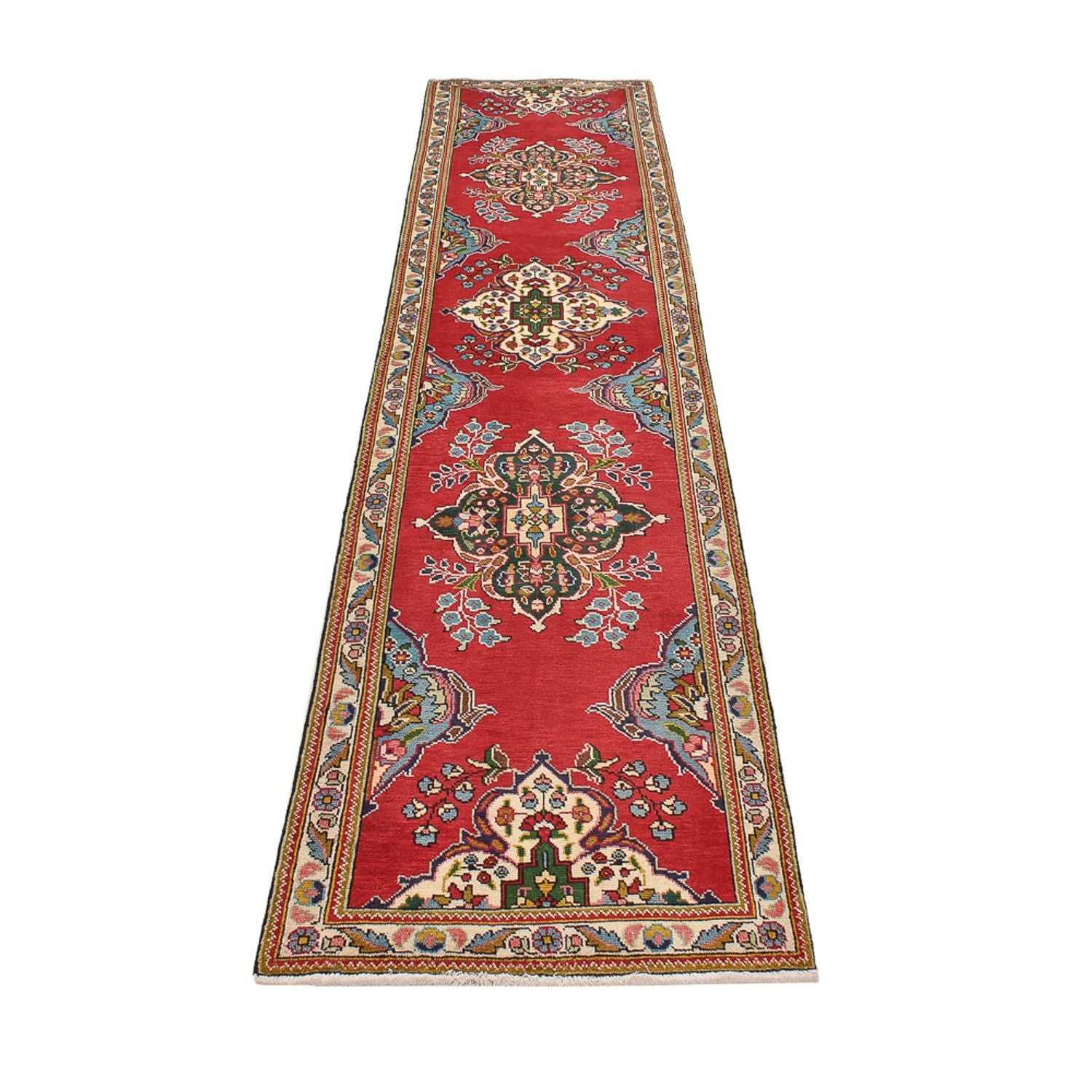 Alfombra de pasillo Alfombra persa - Tabriz - 343 x 80 cm - rojo