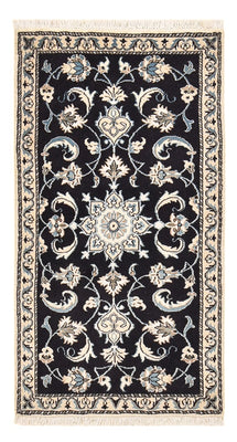 Alfombra persa - Nain - 137 x 71 cm - azul oscuro