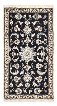 Alfombra persa - Nain - 137 x 71 cm - azul oscuro