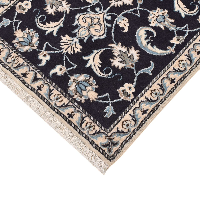 Alfombra persa - Nain - 137 x 71 cm - azul oscuro
