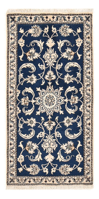 Alfombra persa - Nain - 138 x 67 cm - azul oscuro