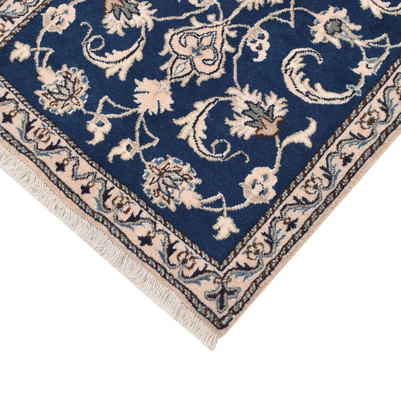 Alfombra persa - Nain - 138 x 67 cm - azul oscuro