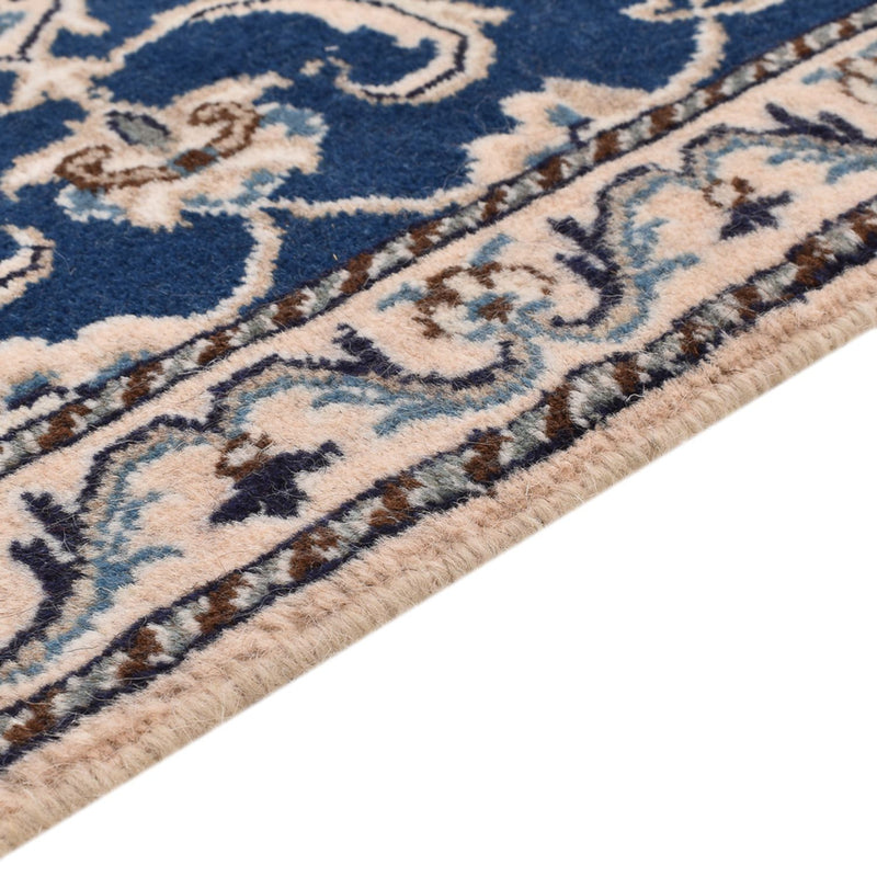 Alfombra persa - Nain - 138 x 67 cm - azul oscuro