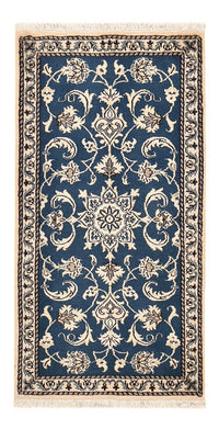 Alfombra persa - Nain - 133 x 70 cm - azul petróleo