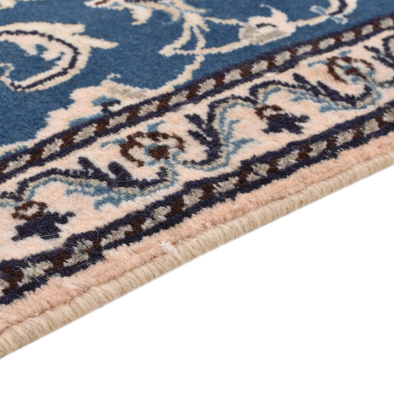Alfombra persa - Nain - 133 x 70 cm - azul petróleo