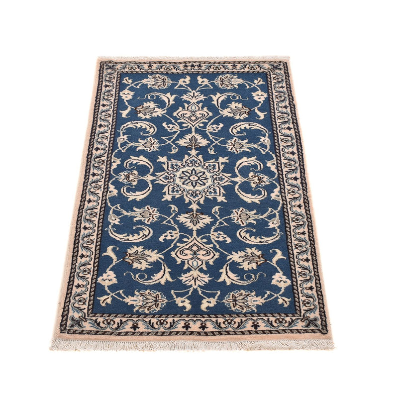 Alfombra persa - Nain - 133 x 70 cm - azul petróleo