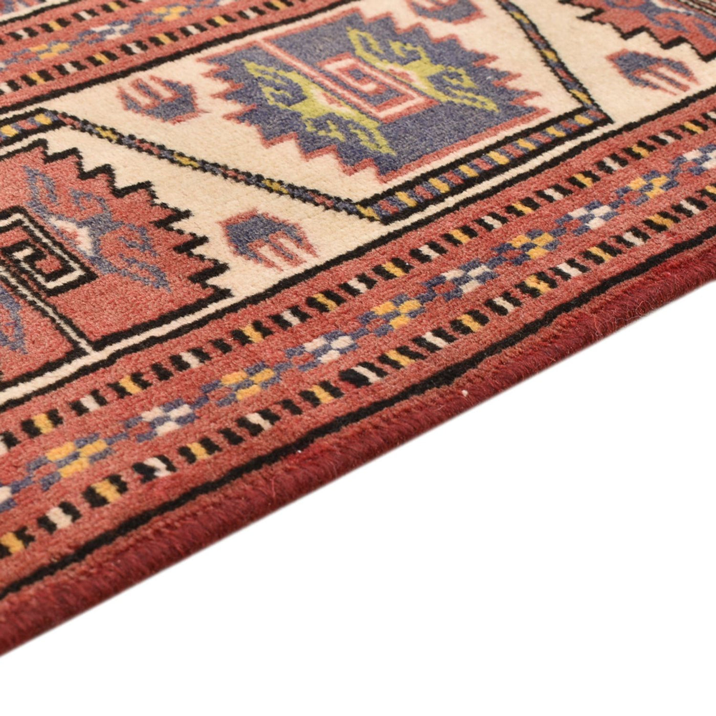 Alfombra Turkaman - 120 x 92 cm - rojo claro