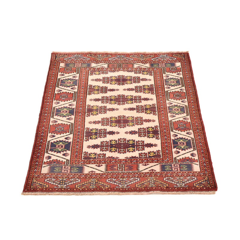 Alfombra Turkaman - 120 x 92 cm - rojo claro