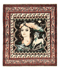 Alfombra persa - Nómada cuadrado  - 118 x 101 cm - multicolor