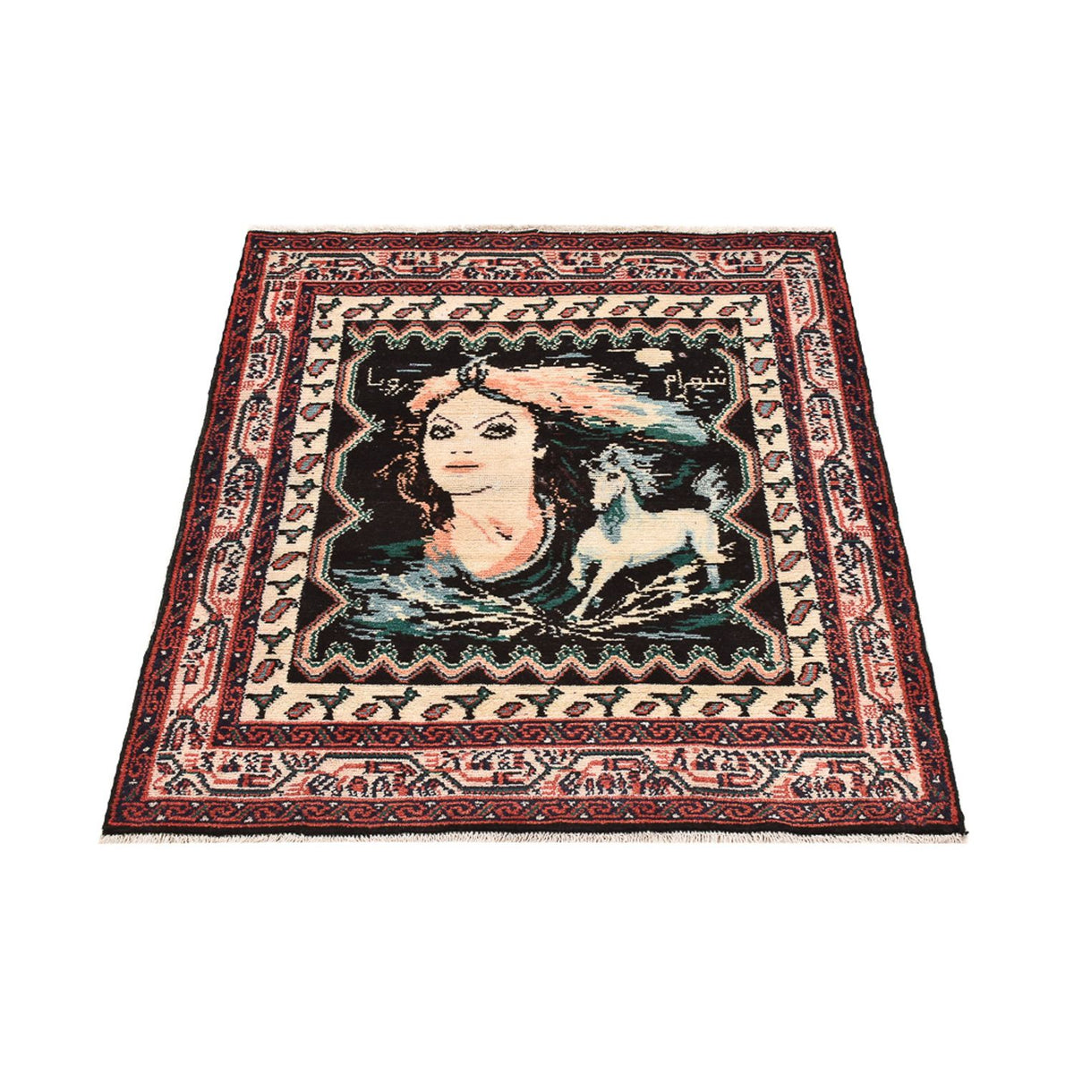 Alfombra persa - Nómada cuadrado  - 118 x 101 cm - multicolor